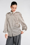 TOMAS CLASSIC COLLARED BLOUSE - NOIR