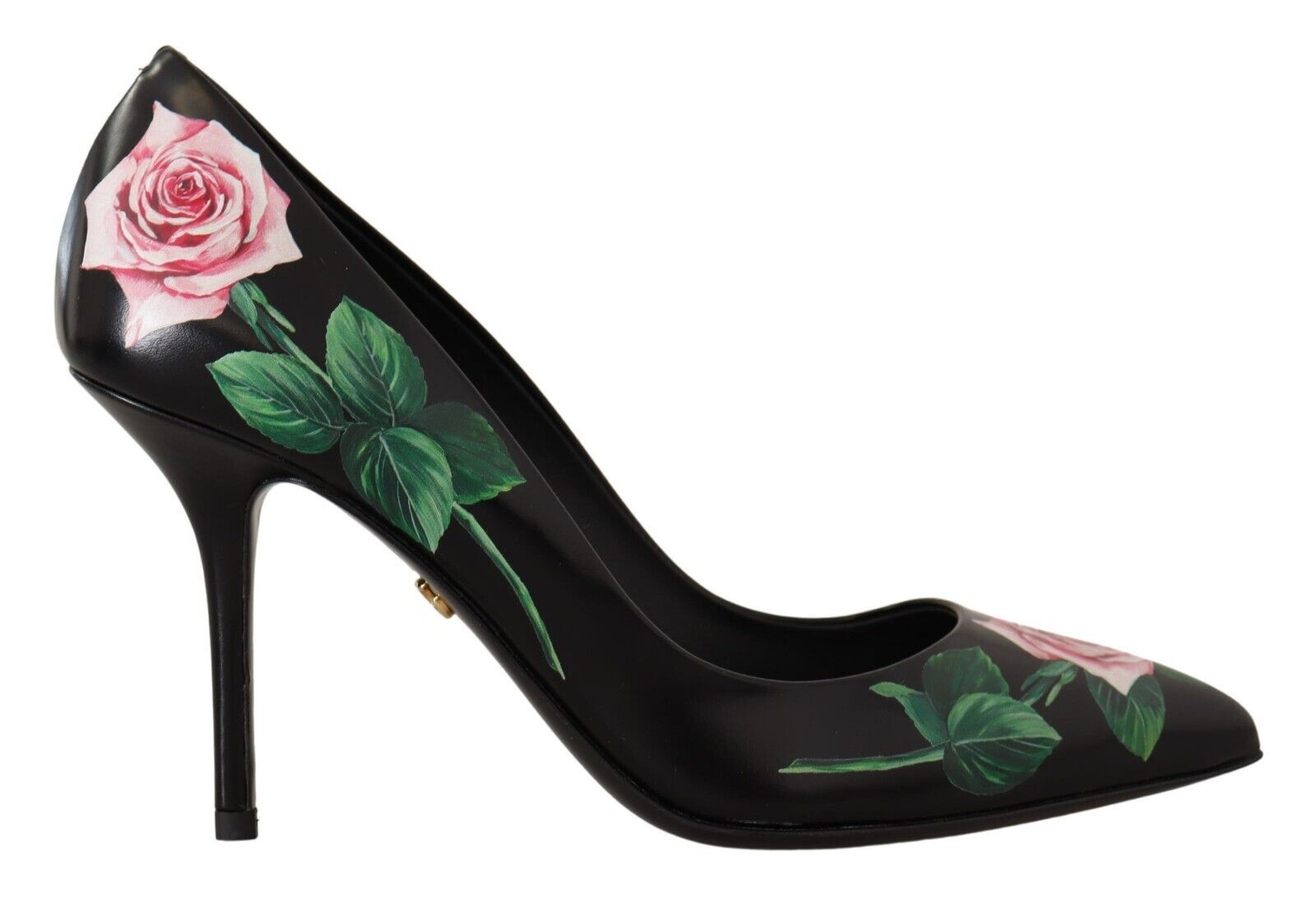 Dolce Gabbana Black Leather Roses High Heels Pumps Shoes – Moksyz