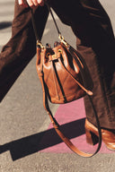 Quilted leather bag - NAOMI - Tan
