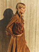 Judy suede leather trench coat