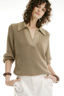 LS -ZIZZANIA PULLOVER - OLD GOLD