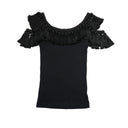 Dolce & Gabbana Black Tank Top Blouse Tassle Cotton Blouse