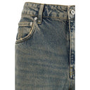 Represent Blue Cotton Straight-Leg Jeans
