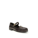 Miu Miu Brown Calf Leather Bos Taurus Slip-On Loafers