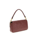 Fendi Bordeaux Calf Leather Bos Taurus Shoulder Bag