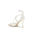Jimmy Choo White Silk Stiletto Heel Sandals