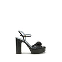 Valentino Garavani Black Calf Leather Bos Taurus Platform Sandals