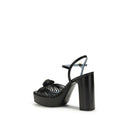 Valentino Garavani Black Calf Leather Bos Taurus Platform Sandals