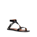 Paris Texas Black Calfskin Strap-On Sandals