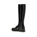 Prada Black Calf Leather Bos Taurus Flat Boots