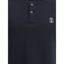 Brunello Cucinelli Blue Cotton Polo Shirt
