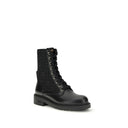 Fendi Black Calf Leather Bos Taurus Lace-Up Boots
