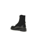 Fendi Black Calf Leather Bos Taurus Lace-Up Boots