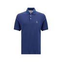 Brunello Cucinelli Blue Cotton Polo Shirt