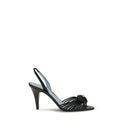 Valentino Garavani Black Calf Leather Bos Taurus Stiletto Heel Sandals