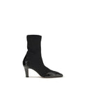 Paris Texas Black Calf Leather Bos Taurus Ankle Boots