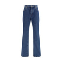 Balmain Blue Cotton Straight-Leg Jeans