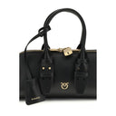PINKO Black Calf Leather Bos Taurus Handbag