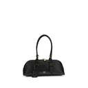 PINKO Black Calf Leather Bos Taurus Shoulder Bag