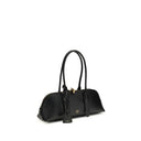 PINKO Black Calf Leather Bos Taurus Shoulder Bag