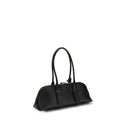 PINKO Black Calf Leather Bos Taurus Shoulder Bag