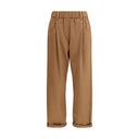 Brunello Cucinelli Brown Cotton Casual Pants