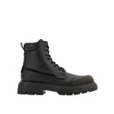 Salvatore Ferragamo Black Calfskin Lace-Up Boots