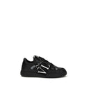 Valentino Garavani Black Calf Leather Bos Taurus Low Top Sneakers
