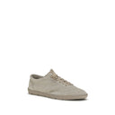 Brunello Cucinelli Beige Calf Leather Bos Taurus Low Top Sneakers