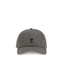 Ami Paris Gray Cotton Cap (Baseball Hat)