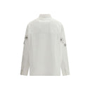 PINKO White Calf Leather Bos Taurus Pattern Shirt