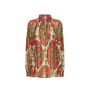 Etro Orange Silk Pattern Shirt