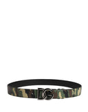 Dolce & Gabbana Men Multicolor Camouflage Logo Buckle Belt