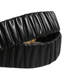 Dolce & Gabbana Black Leather Gold Heart Metal Buckle Belt