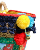 Dolce & Gabbana Multicolor Woven Straw Basket Embellished Sicily Bag