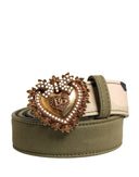 Dolce & Gabbana Green Camouflage Devotion Metal Buckle Belt