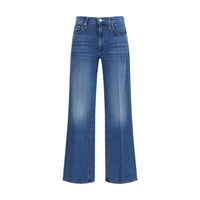 Mother Denim Blue Cotton Relaxed Fit Jeans