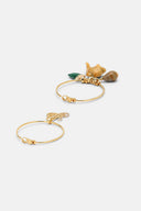 LS -NANDU EARRING - GREEN/YELLOW/GOLD TONES