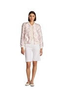 Quoraly Ecru Printed taffeta bomber