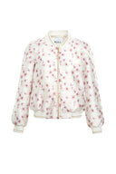Quoraly Ecru Printed taffeta bomber
