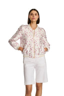 Quoraly Ecru Printed taffeta bomber