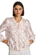 Quoraly Ecru Printed taffeta bomber