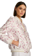 Quoraly Ecru Printed taffeta bomber