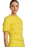 Tinna Jaune Short-sleeved tweed jacket