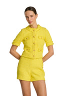 Tinna Jaune Short-sleeved tweed jacket