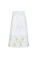 Quamila Blanc Pleated Long Skirt