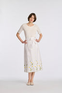 Quamila Blanc Pleated Long Skirt