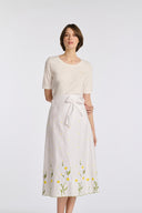 Quamila Blanc Pleated Long Skirt