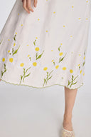 Quamila Blanc Pleated Long Skirt