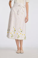 Quamila Blanc Pleated Long Skirt